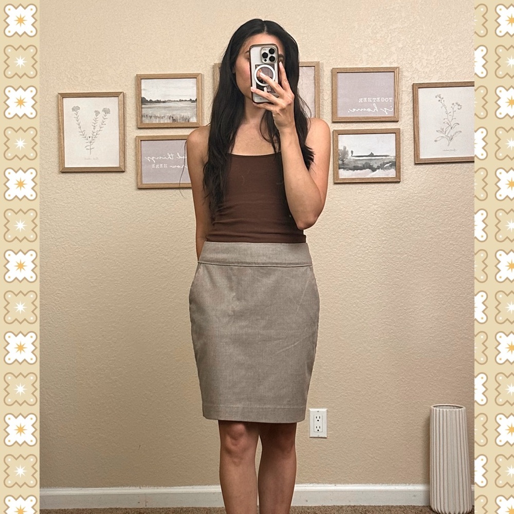 H&M Taupe Pencil Skirt